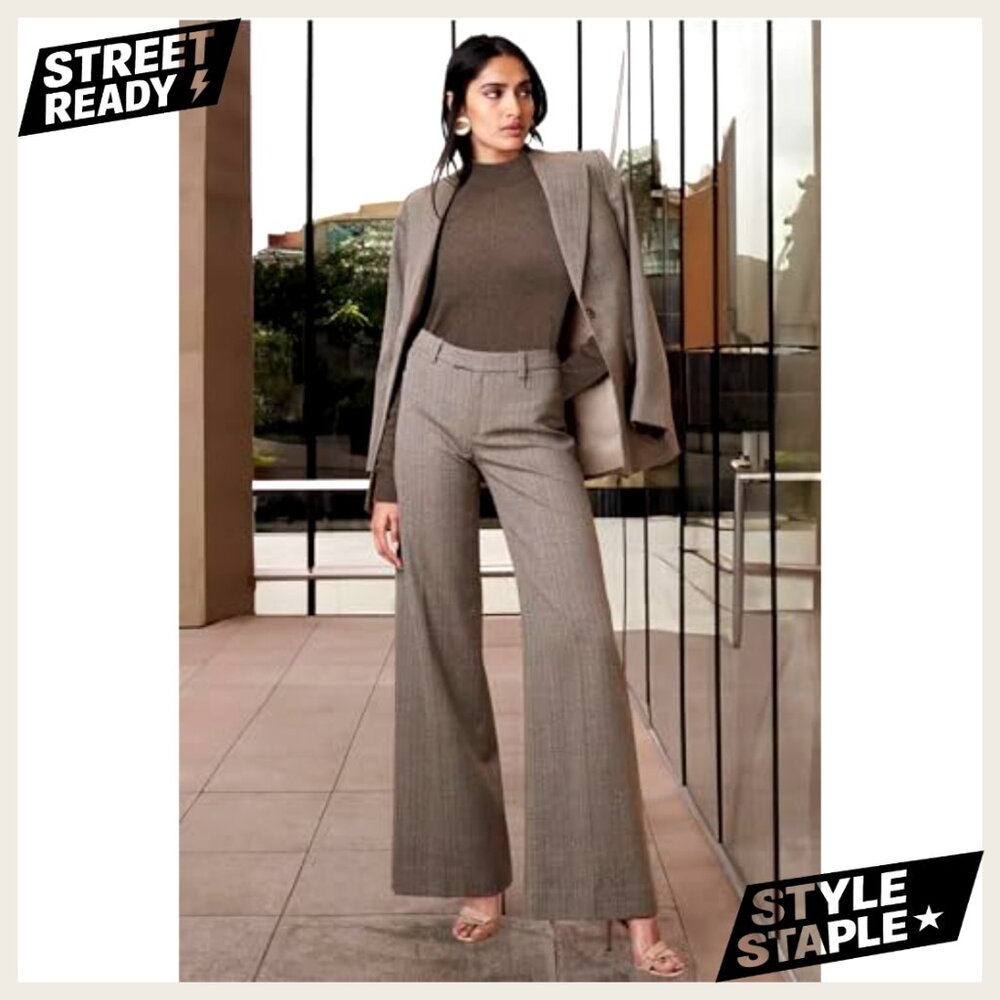 Mock Neck Wool Blend Sweater Pullover Business Casual Long Sleeve Loose Fit - Picture 2 of 5